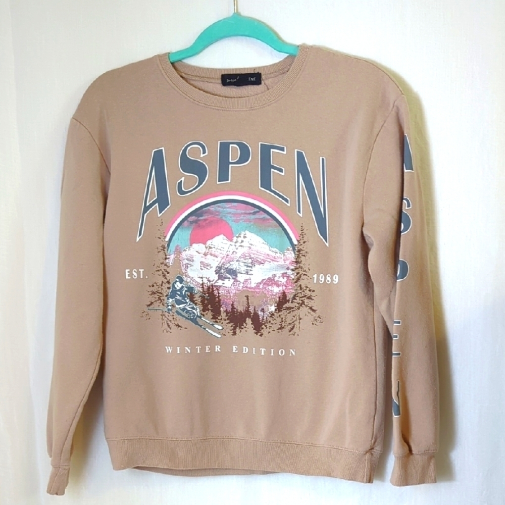 Aspen Winter Edition Tan Sweatershirt XS